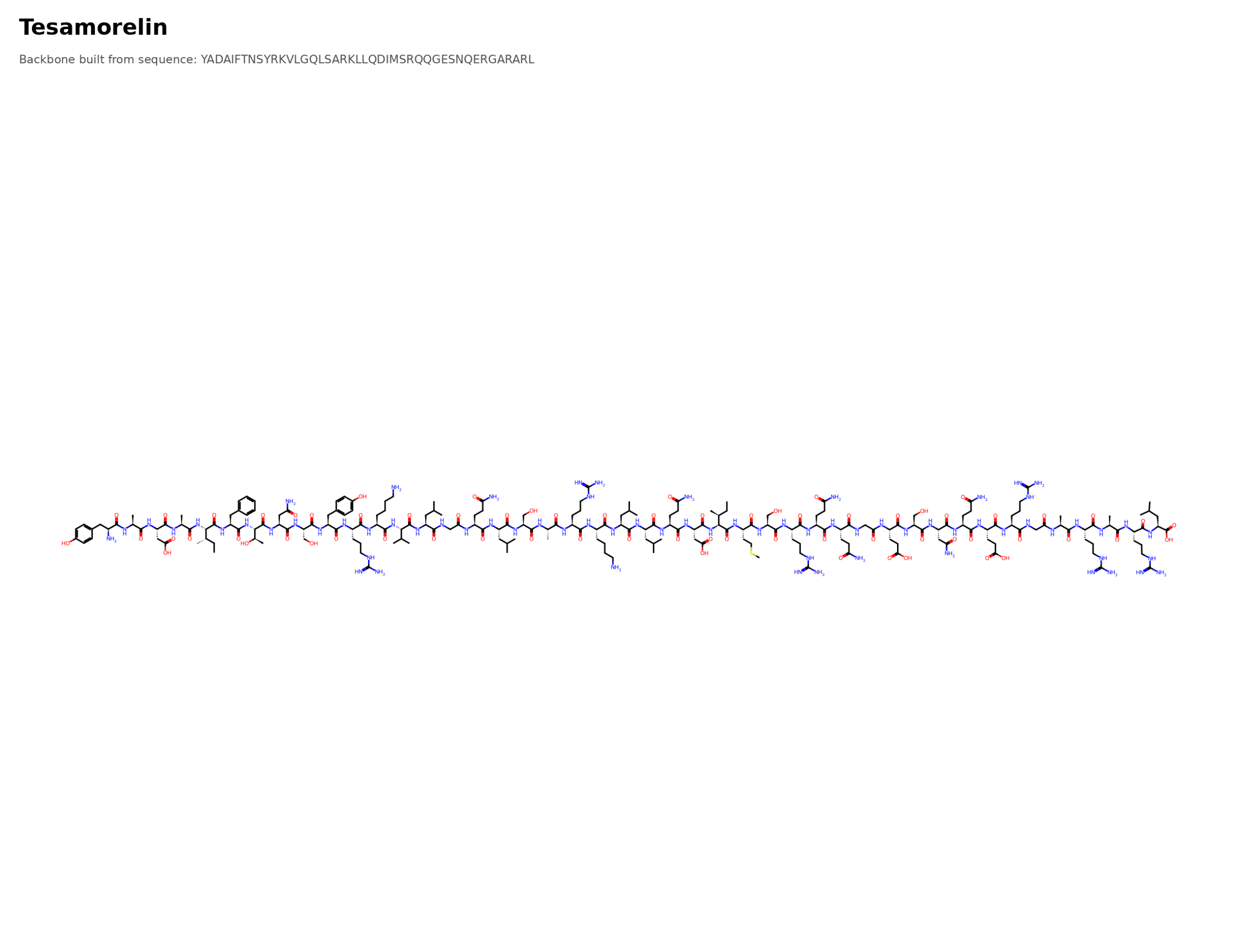 Molecular structure of Tesamorelin